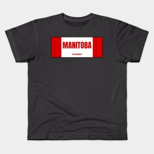 Manitoba in Canadian Flag Colors Kids T-Shirt